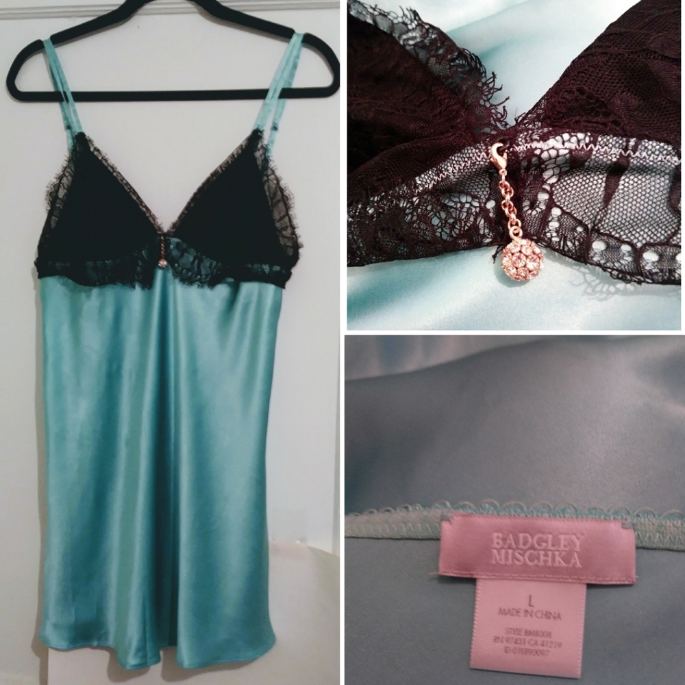 Badgley Mischka Silk Teddy Blue Black